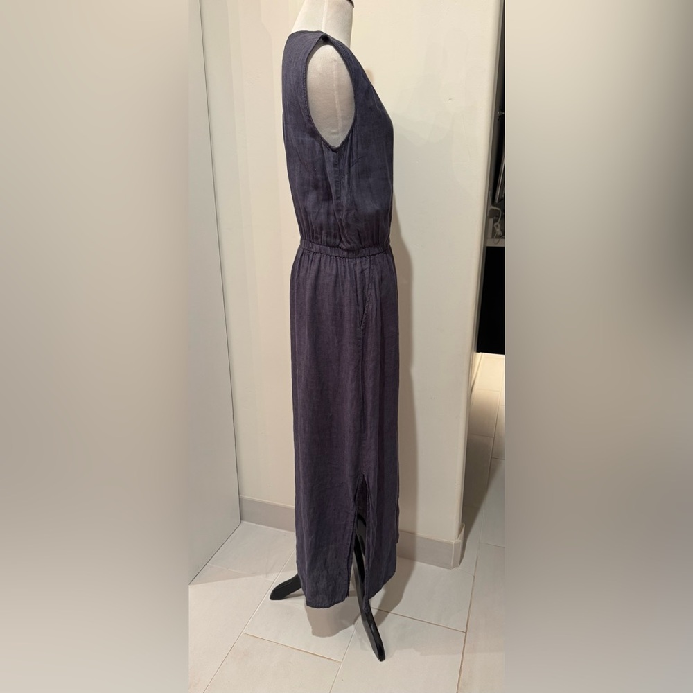 Garnet Hill Linen V Neck Dress - Picture 2 of 4